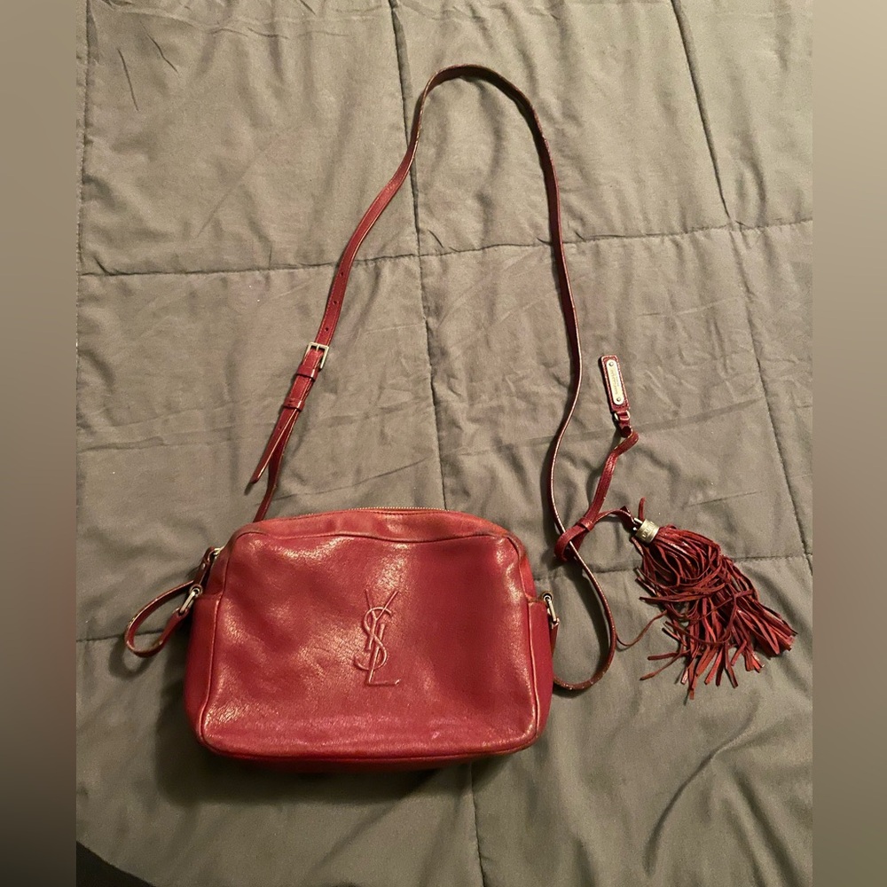 Cute Used red YSL camera bag.